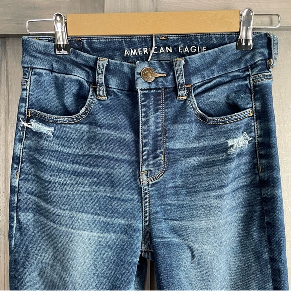 American Eagle next level stretch curvy hi-rise Jegging size 2 distressed - Picture 3 of 8